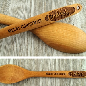 Stocking Stuffer, Wooden Spoon, Christmas Wooden Spoon, Personalized Spoon, Custom Spoon, Baking Gift, Christmas Baking Gift, Coworker Gift