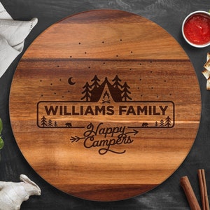 Camping Lazy Susan Personalized, Wedding Gift, Custom Wedding Gift, Couples Gift, Engagement Gift, Housewarming Gift, Realtor Gifts