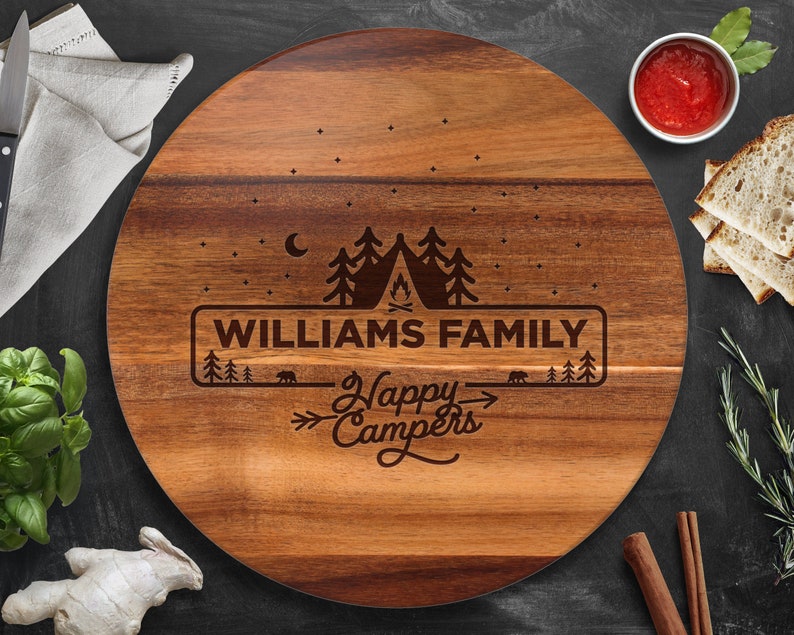 Realtor Gifts Camping Lazy Susan Personalized Couples Gift Engagement Gift Wedding Gift Custom Wedding Gift Housewarming Gift