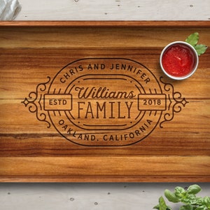 Serving Tray, Teak, Custom Serving Tray, Tray with Handles, Engraved, Tray, Breakfast in Bed, Breakfast Tray, Wood Tray, Coffee Table Tray