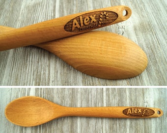 Personalised Wooden Spoon, Christmas Wooden Spoon, Personalized Spoon, Custom Wooden Spoon, Stocking Stuffer, Christmas Gift, Coworker -S109