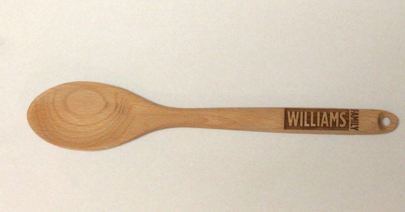 Wooden Spoon, Family Gift, Engraved Wooden Spoon, Personalized Spoon, Wooden Spoon, Gift for Her, Baking Gift, Cooking Gift, Engraved Spoon image 6