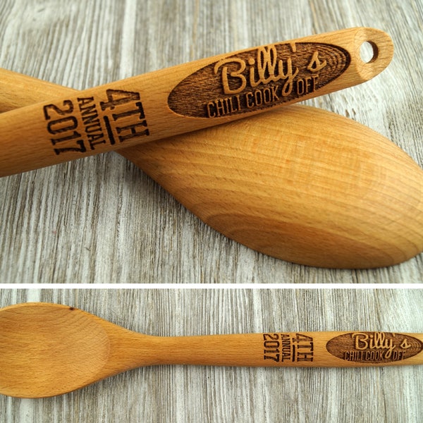 Chili, Chili Cook Off, Chili Cook-Off, Prize, Contest, Personalized spoon, Wooden Spoon, Favor, Event Prize, Engraved Spoon, Custom -S112