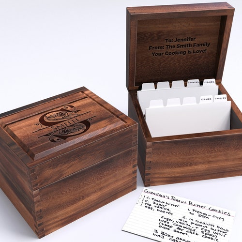 Personalized Wedding Gift Wood Recipe Box Etsy