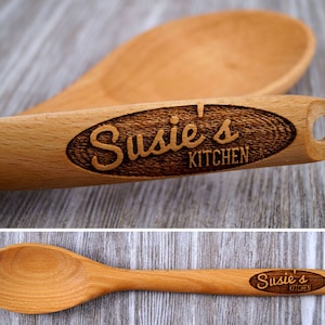 Personalized Wooden Spoon, Engraved Wooden Spoon, Personalized Spoon, Wooden Spoon, Gift for Her, Baking Gift, Cooking Gift, Engraved Spoon Bild 10