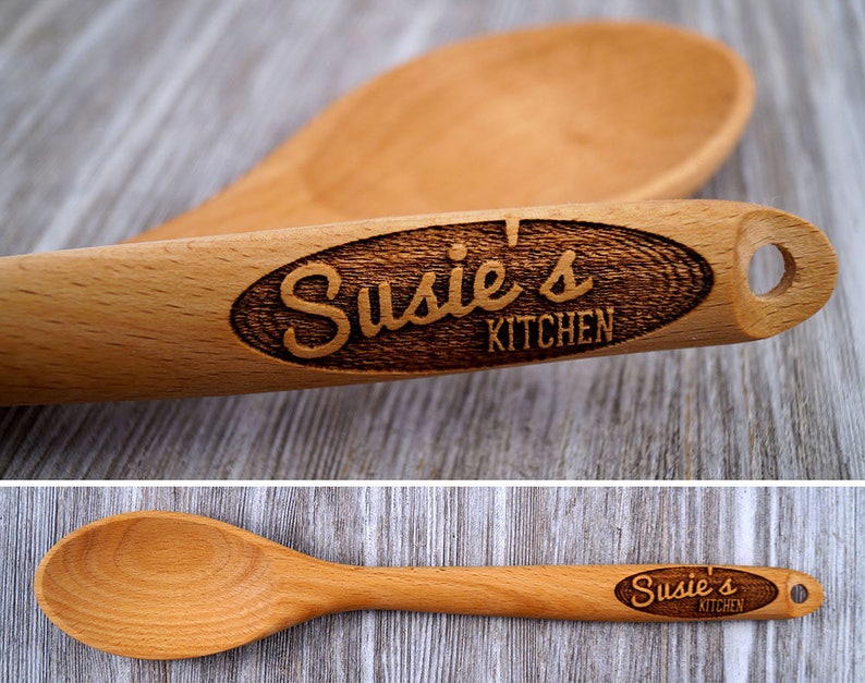 Personalized Wooden Spoon, Engraved Wooden Spoon, Personalized Spoon, Wooden Spoon, Gift for Her, Baking Gift, Cooking Gift, Engraved Spoon Bild 10