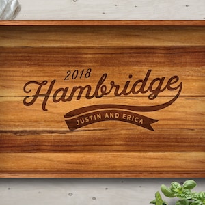 Serving Tray, Teak, Custom Serving Tray, Tray with Handles, Engraved, Tray, Breakfast in Bed, Breakfast Tray, Wood Tray, Coffee Table Tray