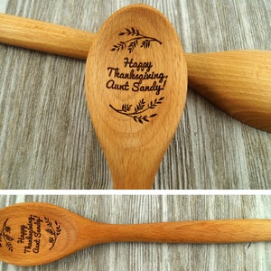 Thanksgiving Gift, Personalized Wooden Spoon, Fall Decor, Thanksgiving Table Decor, Thanksgiving Decor, Hostess Gift, Gift for Mom, Fall