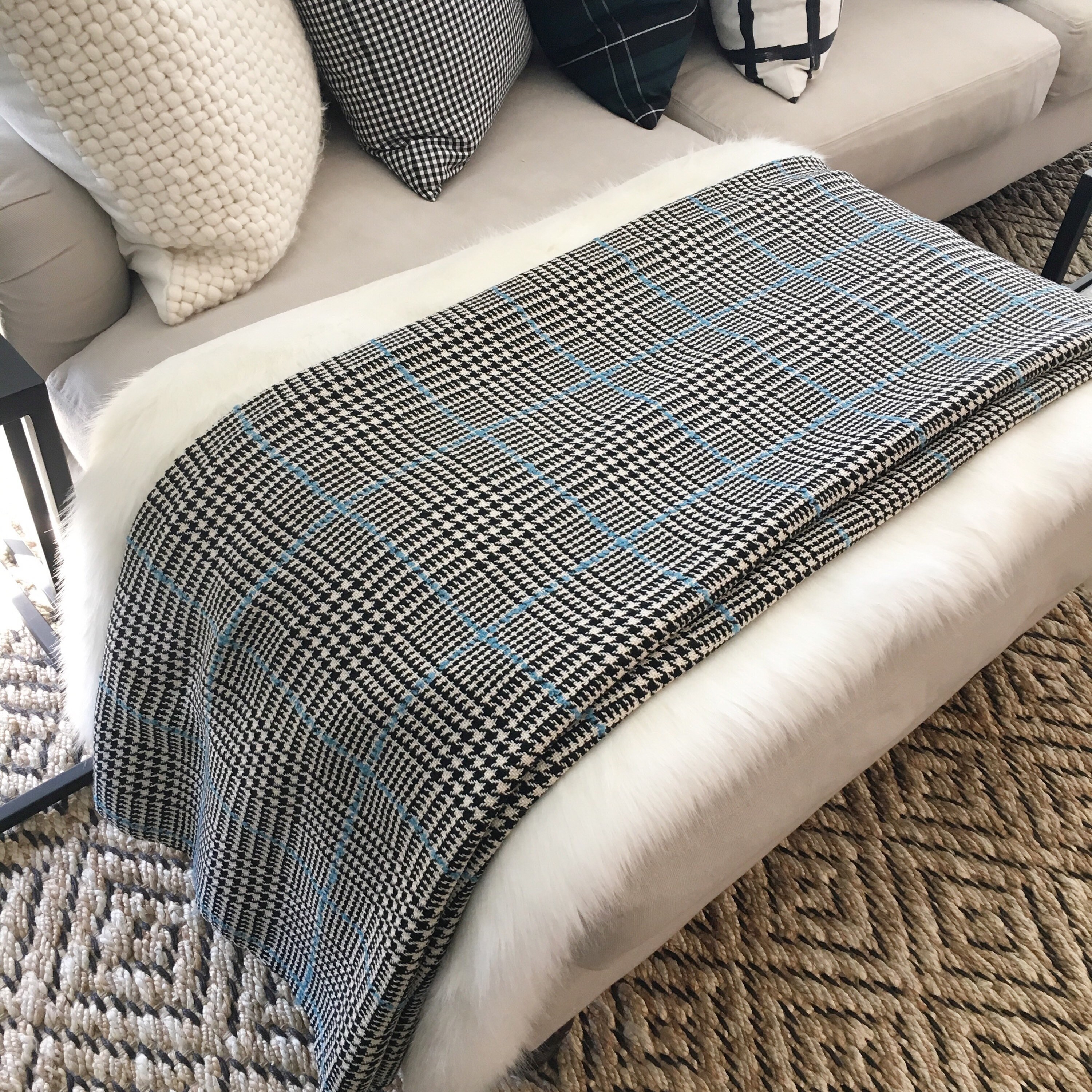 Glen Plaid Throw Blanket Houndstooth Throw Blanket, Holiday Throw