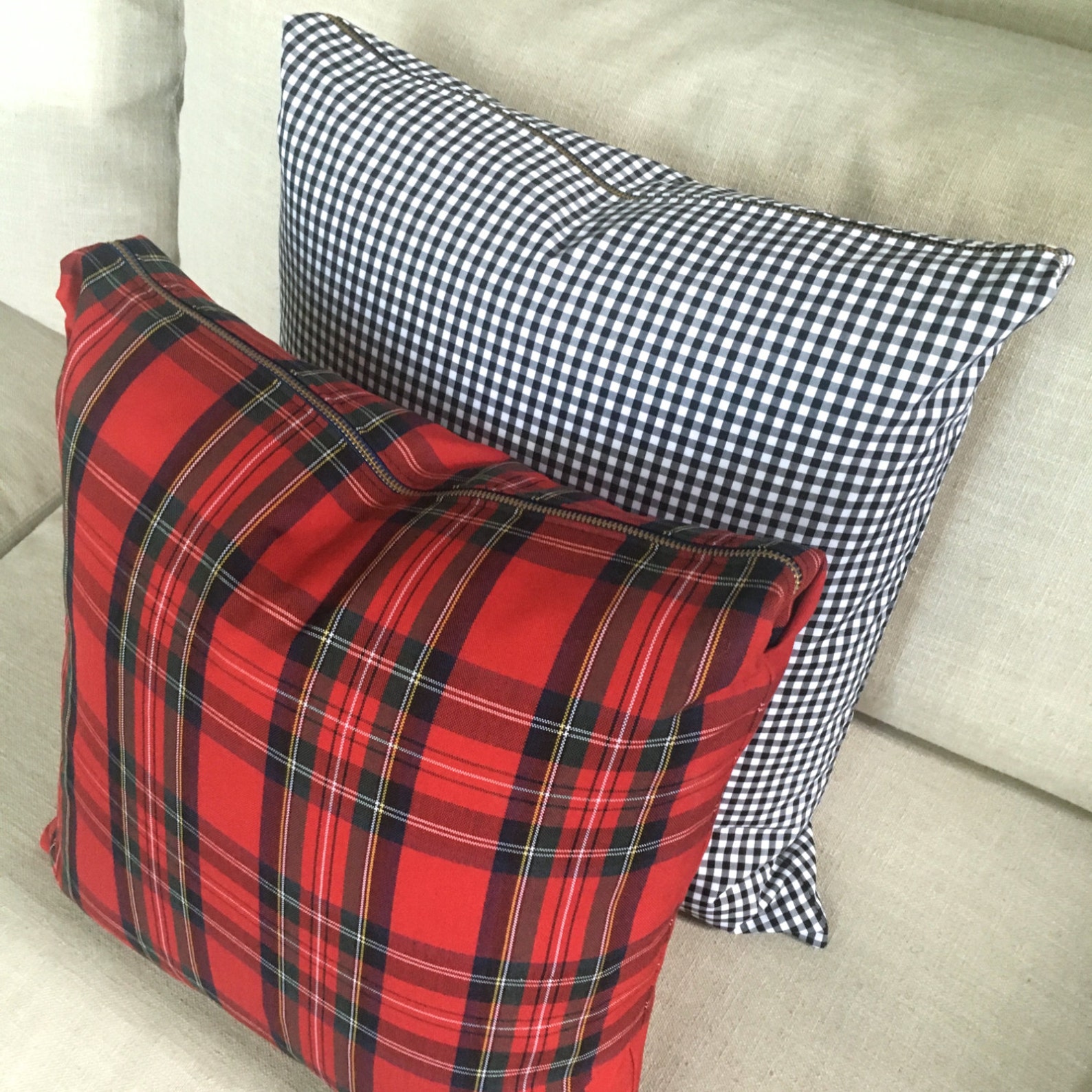 Gingham Pillow Cover Black & White Gingham Pillow Cover Etsy