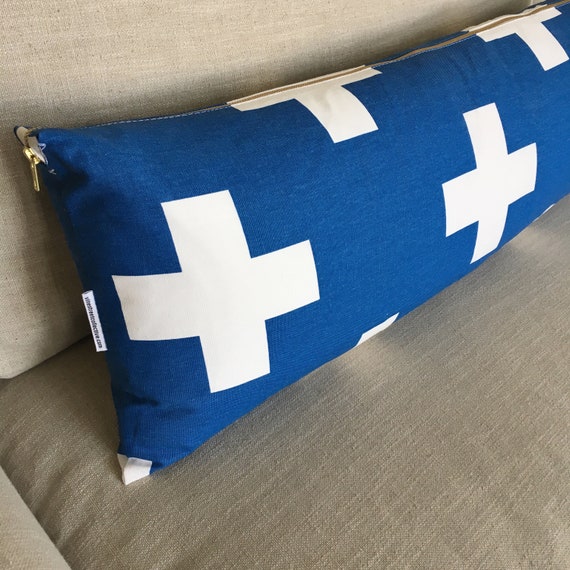 Swiss Cross Pillow | Plus Sign Pillow Cover, Black & White Pillow, Swiss Cross, Lumbar, Throw Pillow, Home Decor, Black and White Pillow