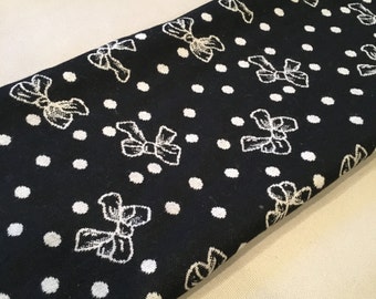 Polka Dot Throw Blanket | Handmade Decorative Throw Blanket, Black & White Bow Throw, Valentin's Day, Baby Nursery, Mother's Day Gift