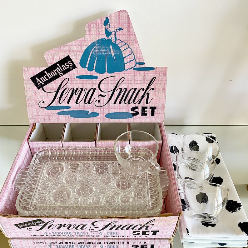 Vintage 1950s Servasnack Set Colonial Lady Clear Pattern by Etsy UK