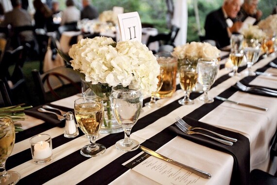 Black White Stripe Table Runner Wedding Linens Wide - How Wide Can A Table Runner Be Black White Stripe Table Runner Wedding Linens Wide - How Wide Can A Table Runner Be