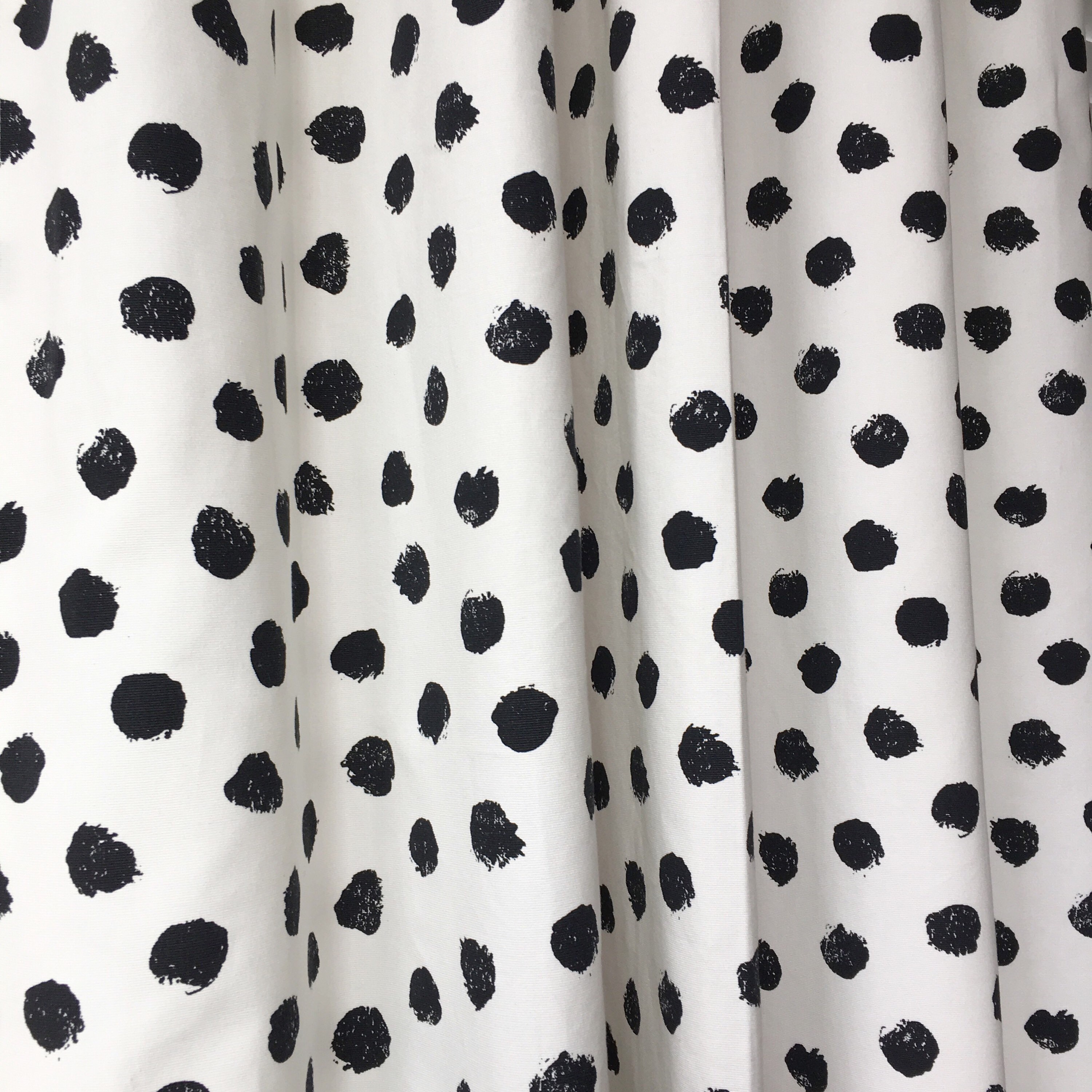 Polka Dot Drapes Black and White Drapes Spotted Drapes Pom Etsy