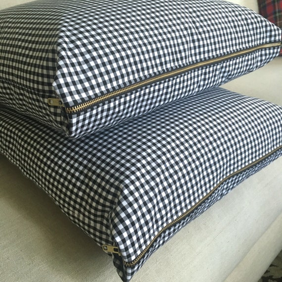 Gingham Pillow Cover Black & White Gingham Pillow Cover Etsy