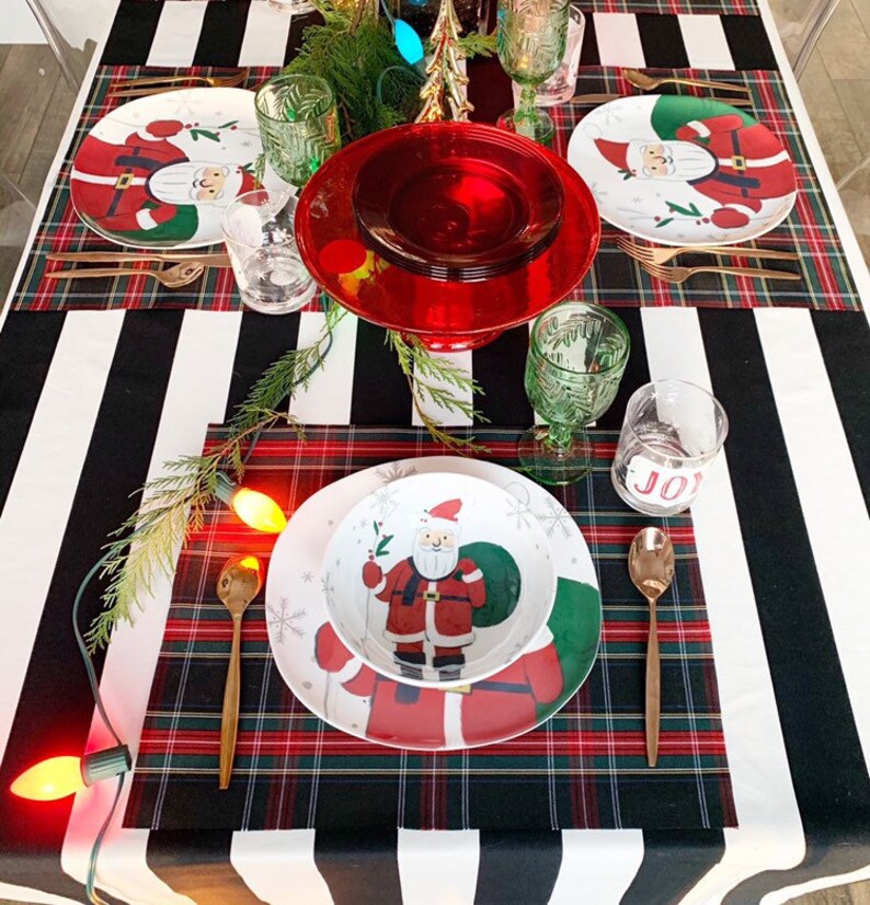 Black Tartan Placemats Christmas Placemats Christmas Plaid Etsy