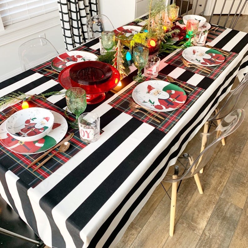 Black Tartan Placemats Christmas Placemats Christmas Plaid Etsy
