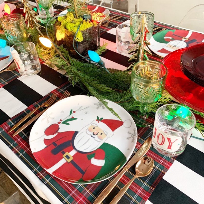 Black Tartan Placemats Christmas Placemats Christmas Plaid Etsy
