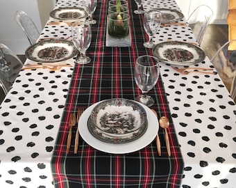 Black Tartan Plaid Table Runner | Christmas Table Runner, Christmas Plaid, Tartan Table Runner, Plaid Table Runner, Scottish Burns Supper