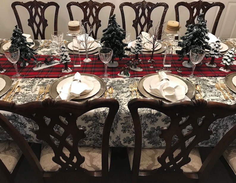 Christmas Plaid Christmas Table Runner Holiday Linens Red Tartan Plaid Table Runner Table Linens Tartan Table Runner Stewart Plaid