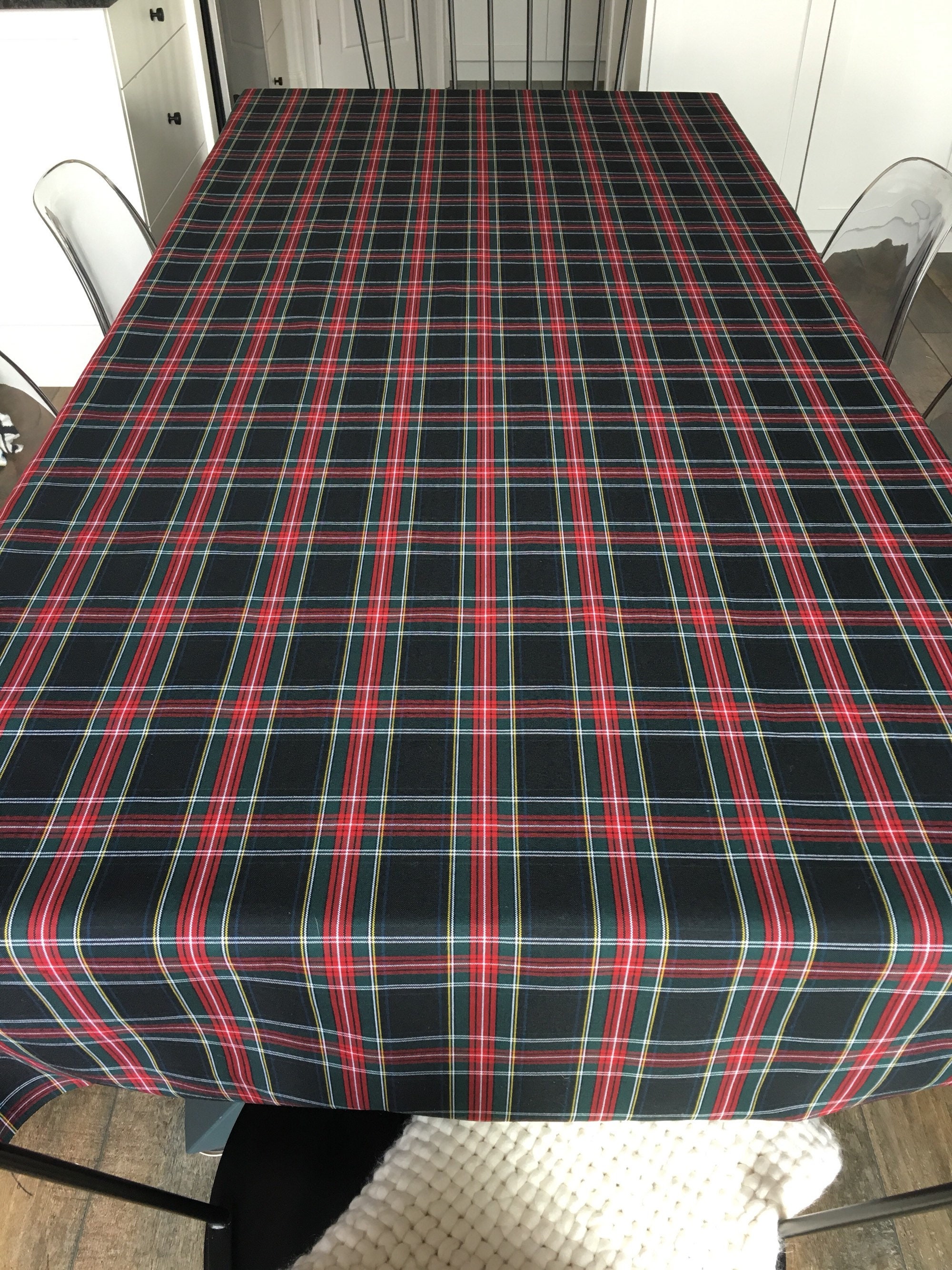 Black Tartan Plaid Tablecloth | Christmas Tablecloth, Christmas Plaid ...