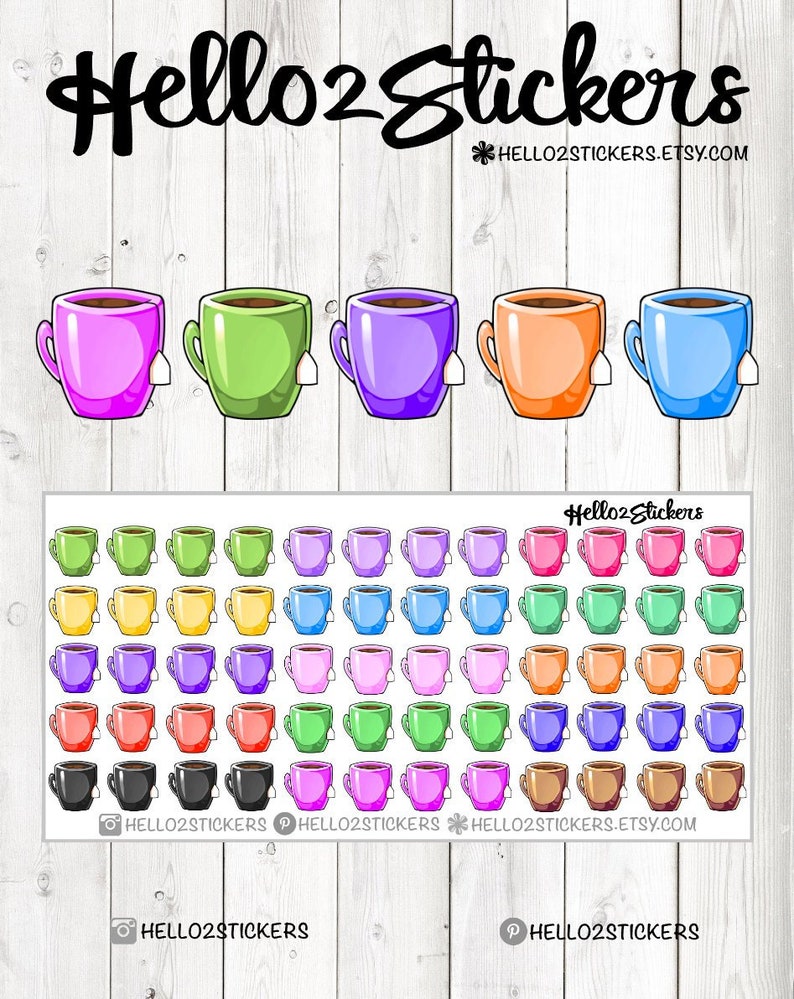 Coffee Cup Drink Planner Stickers