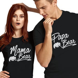 Papa Bear Mama Bear Shirt Set Mothers Day Gift