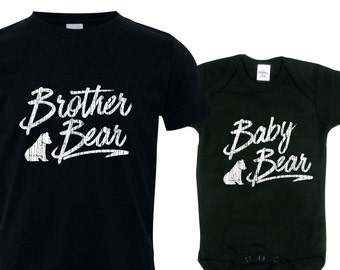 Brother Bear, Baby Bear - Matching Sibling Shirts