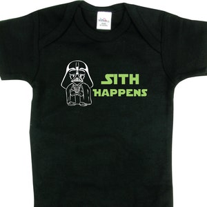 Sith Happens Funny Star Wars Baby Outfit, Shower Gift image 1