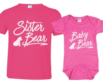 Big Sister Shirt Baby Announcement Shirt Girl Sibling Shirts Sister Bear Baby Bear Announcement Shirt