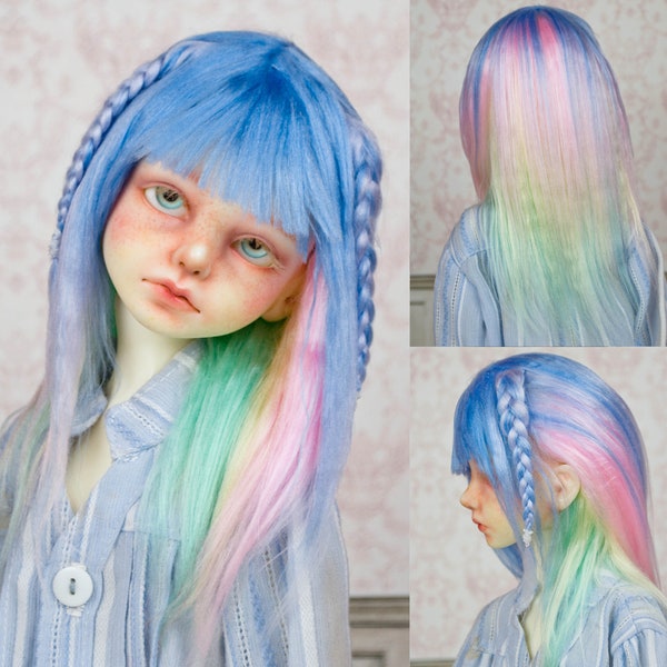 Sunset Fantasy Yarn Wig for BJD or Monster High - SD, MSD, Minifee, YoSD or Smaller Dolls, Pullip, Taeyang - 5", 6-7", 7-8", 8-9" or 9-10"