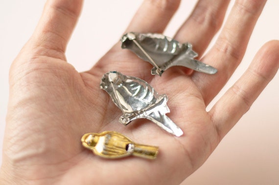 Vintage Litho Tin Bird Brooches & Whistle / Old S… - image 3
