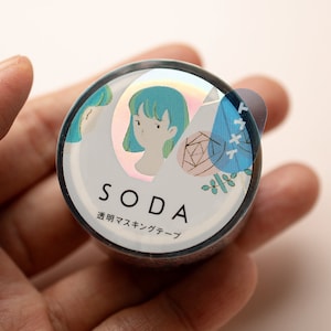 Fitas florais SODA Transparente Cellotape / Artigos de papelaria japoneses para artesanato