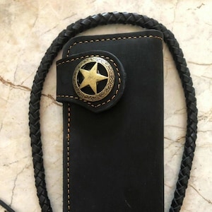 Leder Biker Brieftasche Kette Herren Bifold Brieftasche Handgefertigte Leder Lanyard Brieftasche Lange Brieftasche Biker Geschenk für Grad Geschenk für Männer Geschenk für ihn