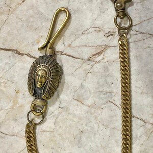 Cartera de motociclista con cadena de latón macizo, cadena de cartera de latón, llavero de motociclista, cadena de monedero, llavero de latón, cadena de cartera de motocicleta hecha a mano