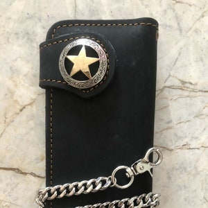 Leder Biker Brieftasche Kette Herren Bifold Brieftasche Handgefertigte Leder Brieftasche Kette Brieftasche Lange Brieftasche Biker Geschenk für Grad Geschenk für Männer Geschenk für ihn