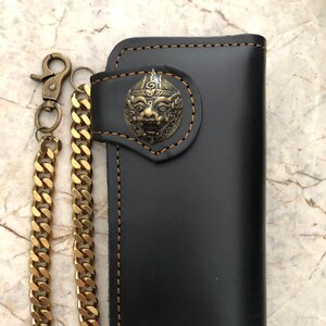 Leder Biker Brieftasche Kette Herren Bifold Brieftasche Handgefertigte Leder Brieftasche Kette Brieftasche Lange Brieftasche Biker Geschenk für Grad Geschenk für Männer Geschenk für ihn