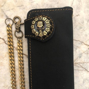 Leder Biker Brieftasche Kette Herren Bifold Brieftasche Handgefertigte Leder Brieftasche Kette Brieftasche Lange Brieftasche Biker Geschenk für Grad Geschenk für Männer Geschenk für ihn