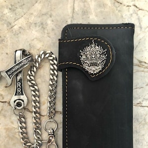 Leder Biker Brieftasche Kette Herren Bifold Brieftasche Handgefertigte Leder Brieftasche Kette Brieftasche Lange Brieftasche Biker Geschenk für Grad Geschenk für Männer Geschenk für ihn