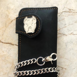 Leder Biker Brieftasche Kette Herren Bifold Brieftasche Handgefertigte Leder Brieftasche Kette Brieftasche Lange Brieftasche Biker Geschenk für Grad Geschenk für Männer Geschenk für ihn