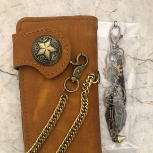 Leder Biker Brieftasche Kette Herren Bifold Brieftasche Handgefertigte Leder Brieftasche Kette Brieftasche Lange Brieftasche Biker Geschenk für Grad Geschenk für Männer Geschenk für ihn