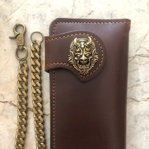 Leder Biker Brieftasche Kette Herren Bifold Brieftasche Handgefertigte Leder Brieftasche Kette Brieftasche Lange Brieftasche Biker Geschenk für Grad Geschenk für Männer Geschenk für ihn