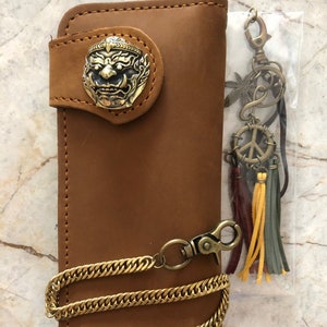Leder Biker Brieftasche Kette Herren Bifold Brieftasche Handgefertigte Leder Brieftasche Kette Brieftasche Lange Brieftasche Biker Geschenk für Grad Geschenk für Männer Geschenk für ihn