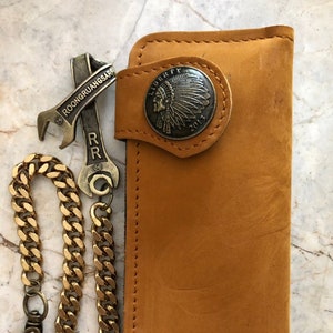 Leder Biker Brieftasche Kette Herren Bifold Brieftasche Handgefertigte Leder Brieftasche Kette Brieftasche Lange Brieftasche Biker Geschenk für Grad Geschenk für Männer Geschenk für ihn