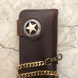 Leder Biker Brieftasche Kette Herren Bifold Brieftasche Handgefertigte Leder Brieftasche Kette Brieftasche Lange Brieftasche Biker Geschenk für Grad Geschenk für Männer Geschenk für ihn