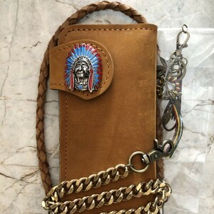 Leder Biker Brieftasche Kette Herren Bifold Brieftasche Handgefertigte Leder Brieftasche Kette Brieftasche Lange Brieftasche Biker Geschenk für Grad Geschenk für Männer Geschenk für ihn