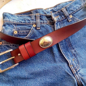 Handmade Men&#39;s Western Leather Belt Personalized Leather Belts Genuine Full Grain Leather Belt Removable Buckle Cowboy Belt Cowhide Strap