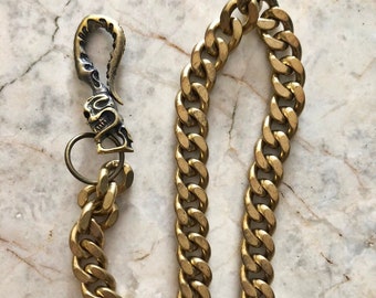 Biker Solid Brass Chain Wallet Brass Wallet Chain Biker Keychain