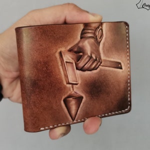 Personalized Photo Leather Wallet for Men Custom Photo Engraving Picture Bifold Wallet Memory Gift Anniversary Gifts for Him Gift for Men